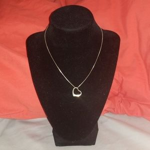 Sterling silver Dainty Heart Necklace 15" used